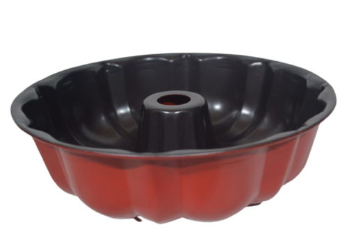 [OV150] Baking Pan 26.5X7Cm Tube Form Fluted Non-Stick Outer Red Coloured N830175