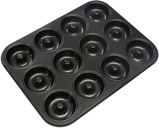 [OV158] Baking Pan 12 Cup 35.5X26.5X2.5Cm Doughnut Carbon Steel Bakers Basics