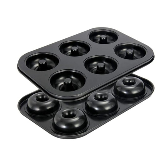 [OV172] Baking Pan 6 Cup 26.5X19X2.5Cm Doughnut Carbon Steel Bakers Basics