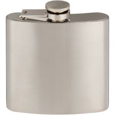 [Z132] Hip Flask 10.5X9.5Cm 7Oz/180Ml Stainless Steel Assorted Colours N451008