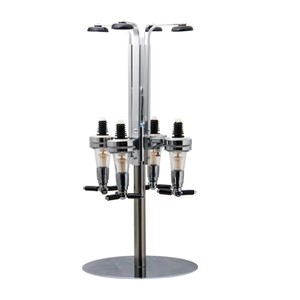 [KG1536] Tot Measure Dispenser 4-Bottle – 25ml Each on Rotary Stand (240x240x550mm) - 73060