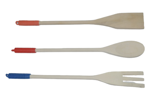 [KG248] Wooden Spoon Set 3Pc Colour Handle