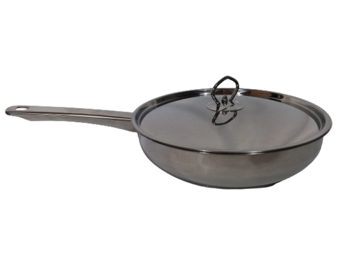 [P697] Frying Pan And Lid 24X6Cm Ss Chk