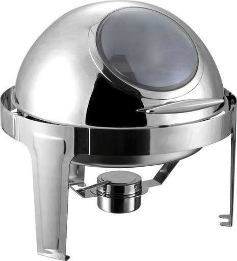 [SS157] Chafing Dish 47X44Cm Round With Window And Roll Top Lid Stainless Steel