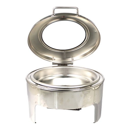 [SS408] Chafing Dish 44X26Cm Shallow Round With Window Stainless Steel