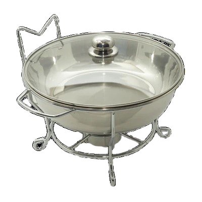 [SS473] Chafing Dish 6L Round Stainless Steel With Glass Lid Wire Style Frame Chafer Jy259-H60