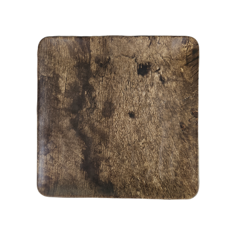 [ML48|ANTIQUE PINE] Plate 26X26Cm Square Wavy Hybrid Wooden Series Hw749