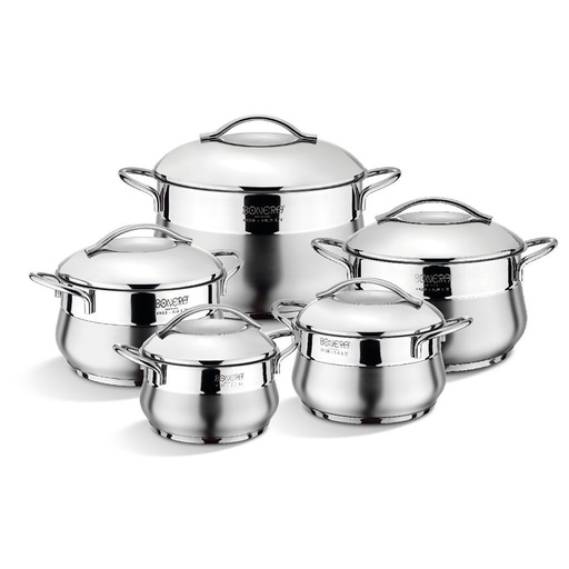 [P756] Pot Set 10Pc Venus 18/10 Stainless Steel Bonera Berlin