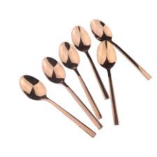 [CT699-6] Teaspoon 6Pc Rgold Teardrop 261-1