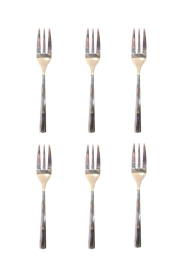 [CT794] Cake Fork 6Pc Square Handle Colours Stainless Steel-Syds-079