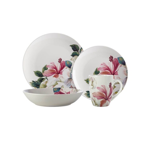 [D1491] Dinner Set 16Pc Magnolia Maxwell Williams Lf0016