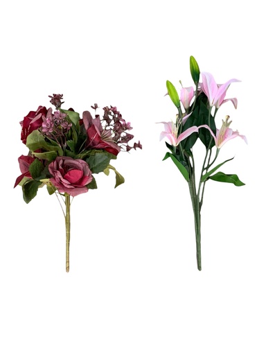 [FL193] Artificial Flower 50Cm 12 Head Half Branch Rose Lily H-277\H163\H-623