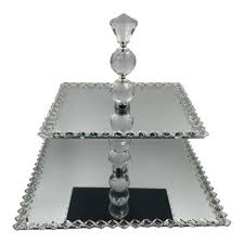 [GL1157] Cake Stand 35X35 Mirror Pln