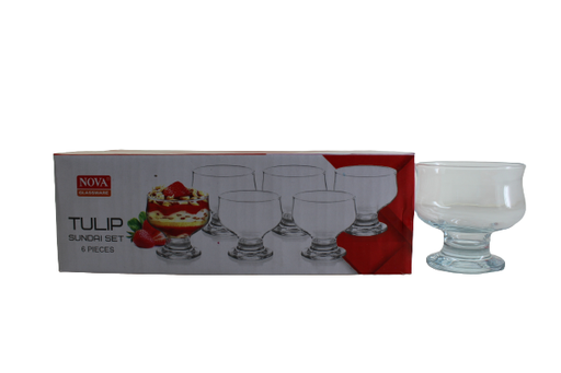 [GL1599] Dessert Bowl 264Ml 3Pc Tulip Classic Glass Gw116