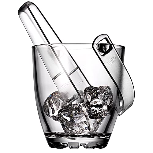 [GL632] Sylvana Ice Bucket+Tong 12x12.5cm 830ml Glass 53628