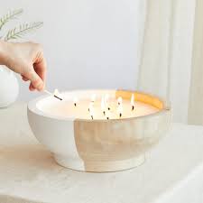 [HD2071] Bowl Mcp 27Hx33D Candle Beige