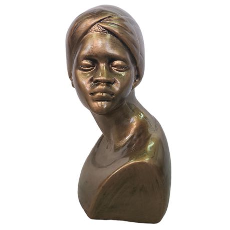 [HD3126] African Lady Head AC 40cm-Metallic