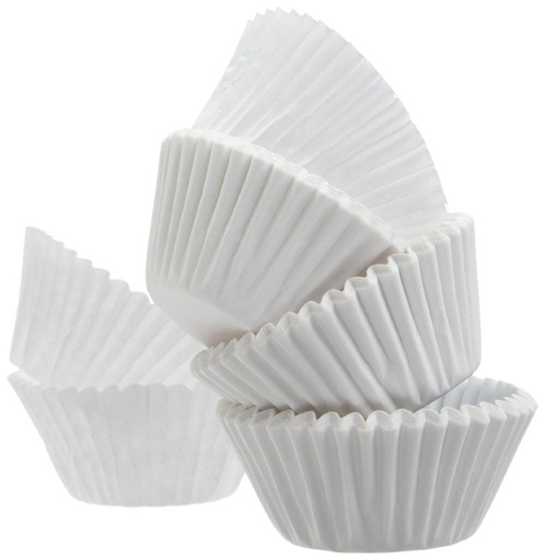 [OV131] Baking Cups Paper 7X2.5Cm 500Pc White - Baking Essentials