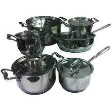 [P646] Pot Set 12Pc Aristocrat Blk/H Ar837