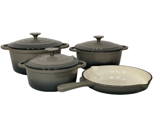 [P707] Pot Set 7Pc Cast Iron