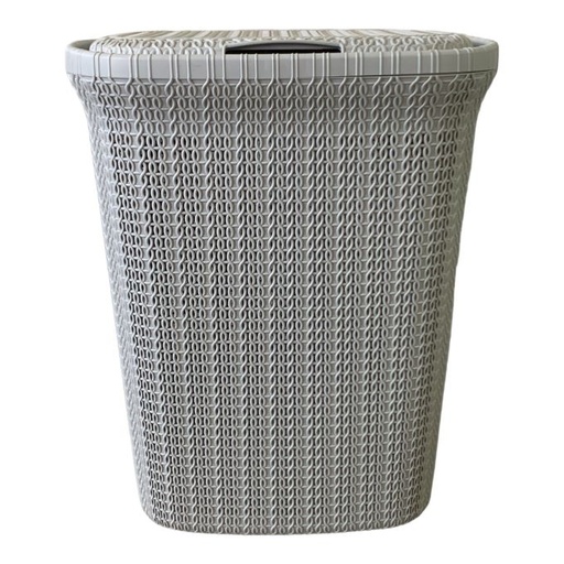 [PL154] Laundry Basket 55L 35X45.5X57Cm Knit Pattern Hobby Life 081076