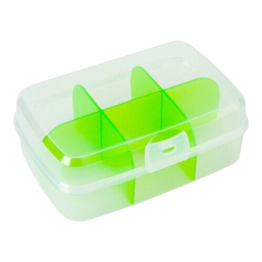 [PL158|GREEN] Tea Box 6 Division 21X13.5X8.5Cm Rectangular Bpa Free Hobby Life 021178