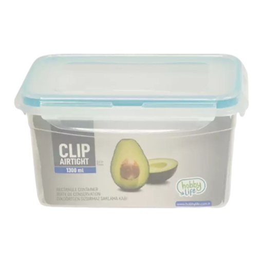 [PL179] Container 1.3L 13X18X9.4Cm Clip Airtight Bpa Free Hobby Life 021466