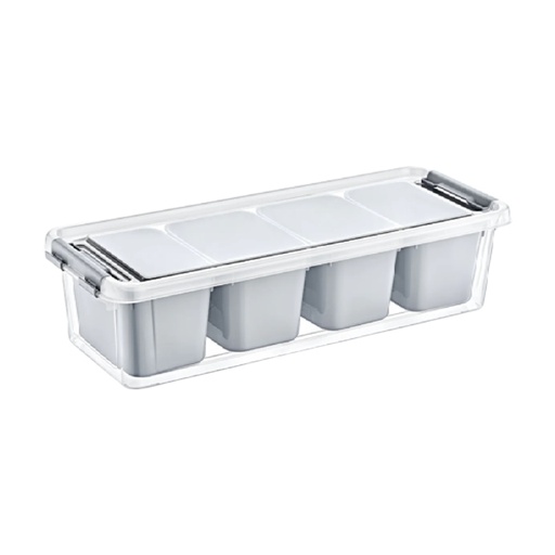 [PL183] Container 3.5L 14x36.5x9cm 4 Compartment Grand Organiser Box Bpa Free Hobby Life 021066
