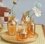 [GL2285] Glass Vase 20X12Cm Bottle Vase Gold Colour H1420Jd