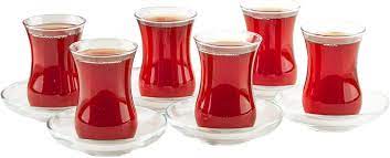 [GL2290] Turkish Tea Glass & Saucer 155Ml 12Pc Timeless 96992