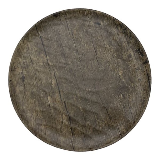 [ML42|ANTIQUE PINE] Plate 25Cm Wavy Hybrid Wooden Series Services Hw745