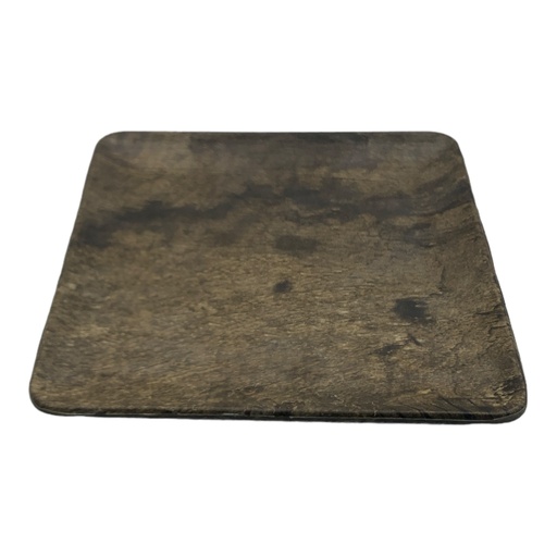 [ML58|ANTIQUE PINE] Plate 18X18Cm Square Wavy Hybrid Wooden Series Service Hw747