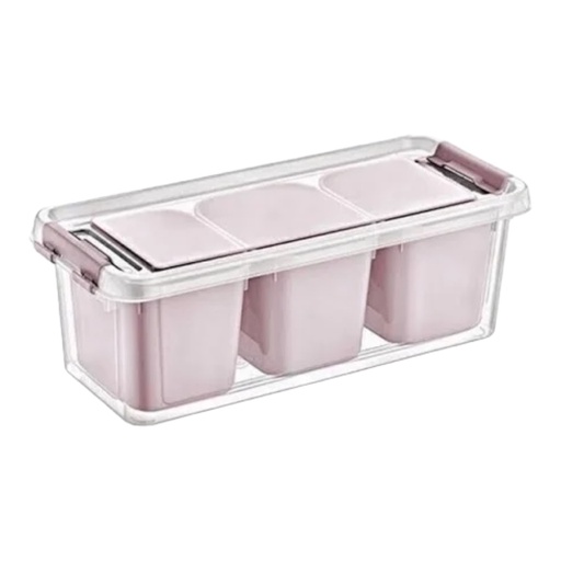 [PL187] Container 1.8L 11.3x27.3x9cm 3 Compartment Grand Organiser Bpa Free Hobby Life 021065