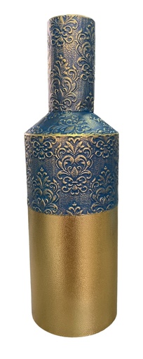 [HD3197] Vase 61X15Cm Metal With Blue Decal Rvt2023-350