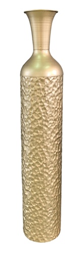 [HD3203] Vase 107X16Cm Metal Gold Hammered Rvt2023-357