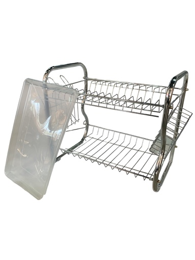 [RS96] Dish Rack 40X40X25Cm 2 Tier With Cutlery Caddy Sqr Rvt2023-237