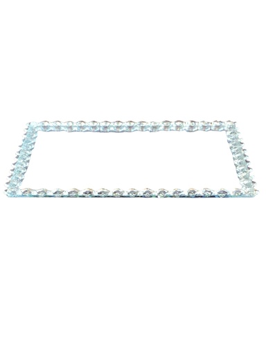 [Z1174] Tray 36X26Cm Mirror With Diamante Rvt2023-291