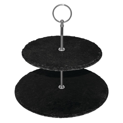 [Z1178] Cake Stand 2 Tier Slate Rvt2023-229