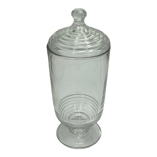 [GL2308] Jar 24.5X10Cm Footed Glass With Lid Rvt2023-171