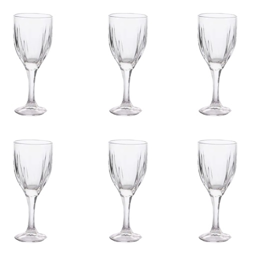 [GL2311] Wine Goblet 320Ml 6Pc Linear Glass F222 Rvt2023-168