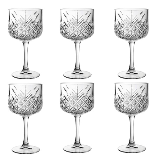 [GL2315] Cocktail Glass 406Ml 6Pc Cut Glass F210-1 Rvt2023-175