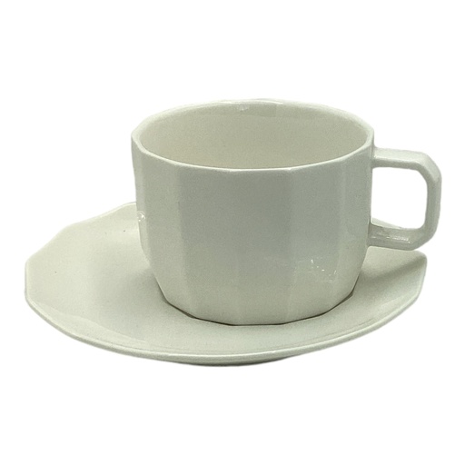 [D2283] Cup & Saucer 200Ml Grooved Modern Rvt2023-327