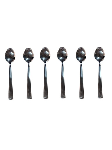 [CT889] Dessert Spoon 6Pc Stainless Steel Square Handle Broad Rvt2023-085