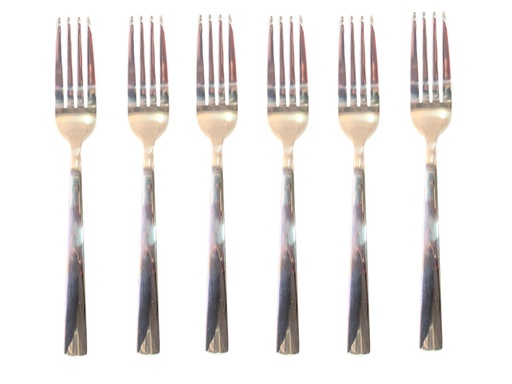 [CT890] Table Fork 6Pc Stainless Steel Square Handle Broad Rvt2023-086