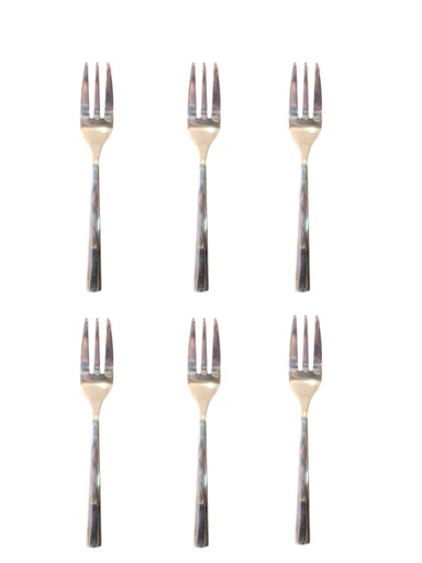 [CT894] Cake Fork 6Pc Stainless Steel Square Handle Broad Rvt2023-090