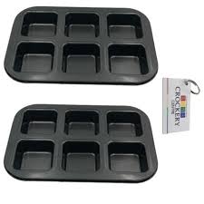 [AD01382] Baking Pan 6 Cup 26.5X18.5x2.5cm Carbon Steel-Bakers Basics