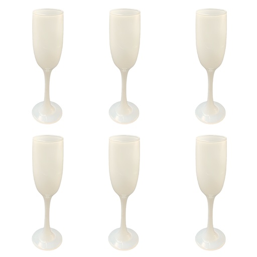 [AD01536] Champagne Glass 6pc 22x5cm 180ml Solid Colours RVT2023-163/4/5