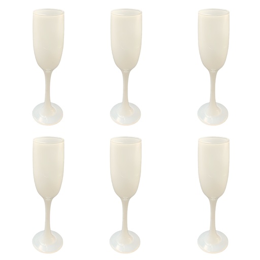 [AD01536] Champagne Glass 6pc 22x5cm 180ml Solid Colours RVT2023-163/4/5