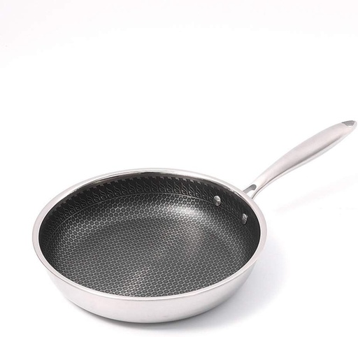 [AD01560] Frying Pan 27.5x6cm Stainless Steel Embossed Pattern N857117