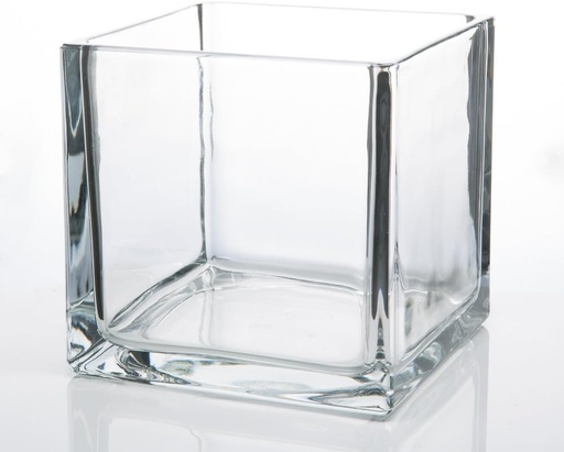 [AD01578] Glass Vase 12x12x12cm Square VAS1212FG